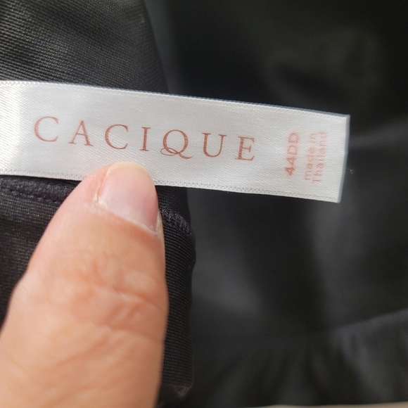 FURLOUGH SALE Cacique Lightly Lined No-Wire Black Bra - Sz 44DD US - Picture 4 of 7